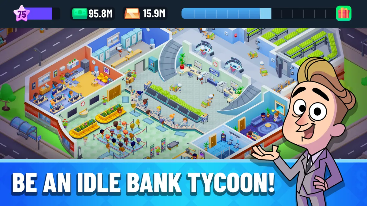 Idle Bank Tycoon: Money Game publisher promotional screenshot 1